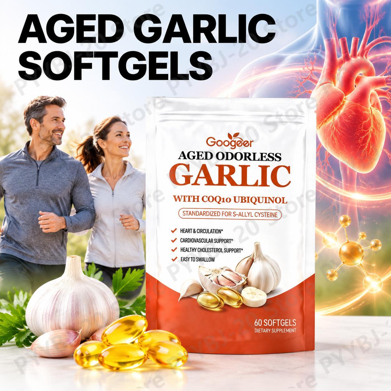 Coq10 Ubiquinol Softgel - Gélules molles d'ail Googeer vieilli et