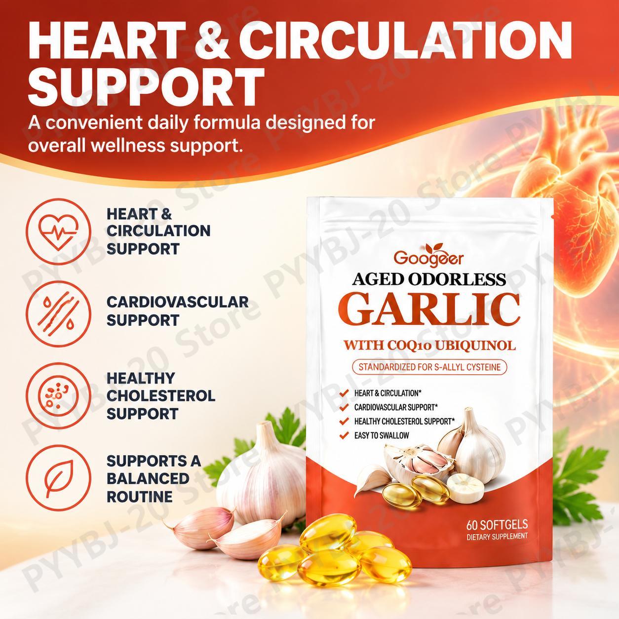 Gélules molles d'ail Googeer v - Coq10 Ubiquinol Softgel avis et prix