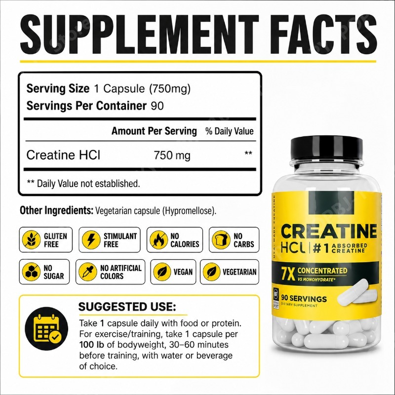 Créatine HCl 750mg 90 Capsules - Nutrition Of Fitness avis et prix